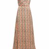 Clothing Markarian NYC | Dashwood Multicolor Sustainable Floral Stripe Satin Wrap Gown