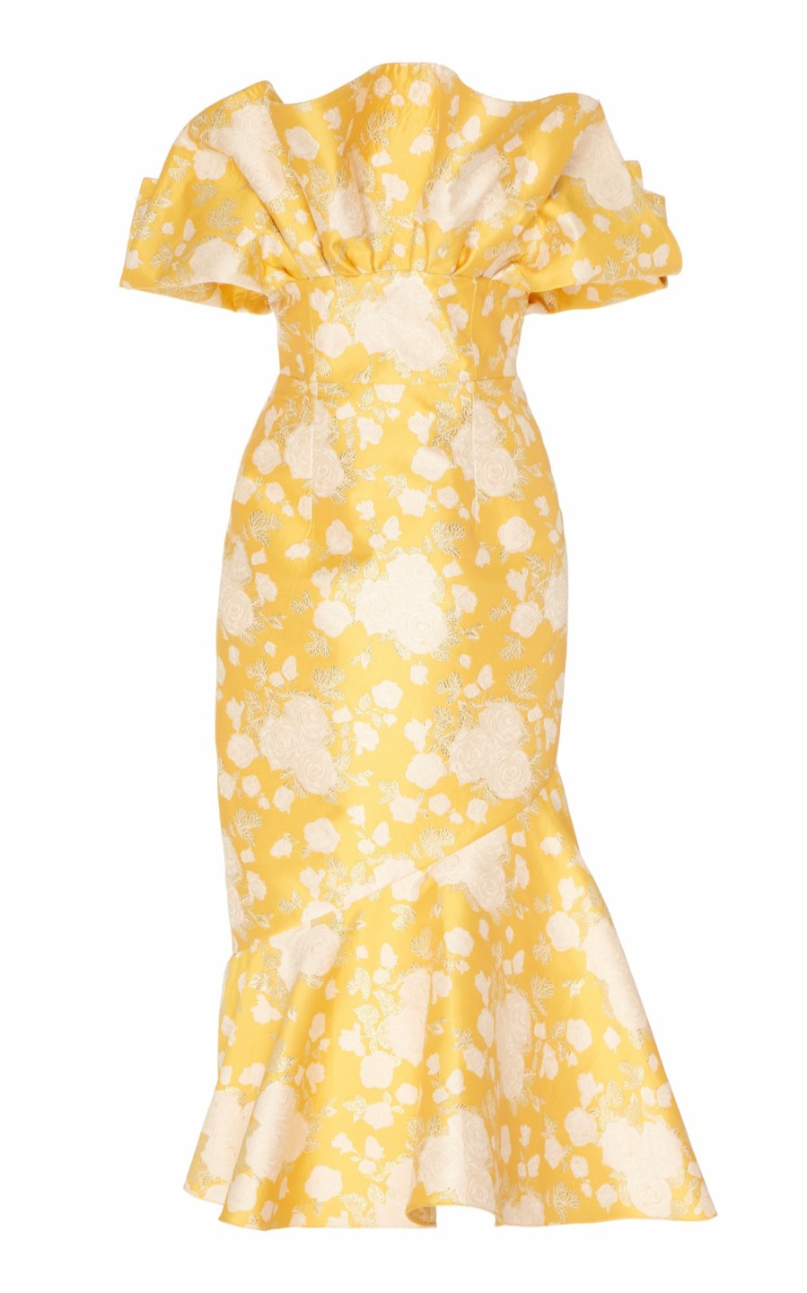 Clothing Markarian NYC | Demeter Yellow Floral Brocade Dress