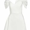 Bridal Markarian NYC | Maya White Silk Asymmetric Mini Dress