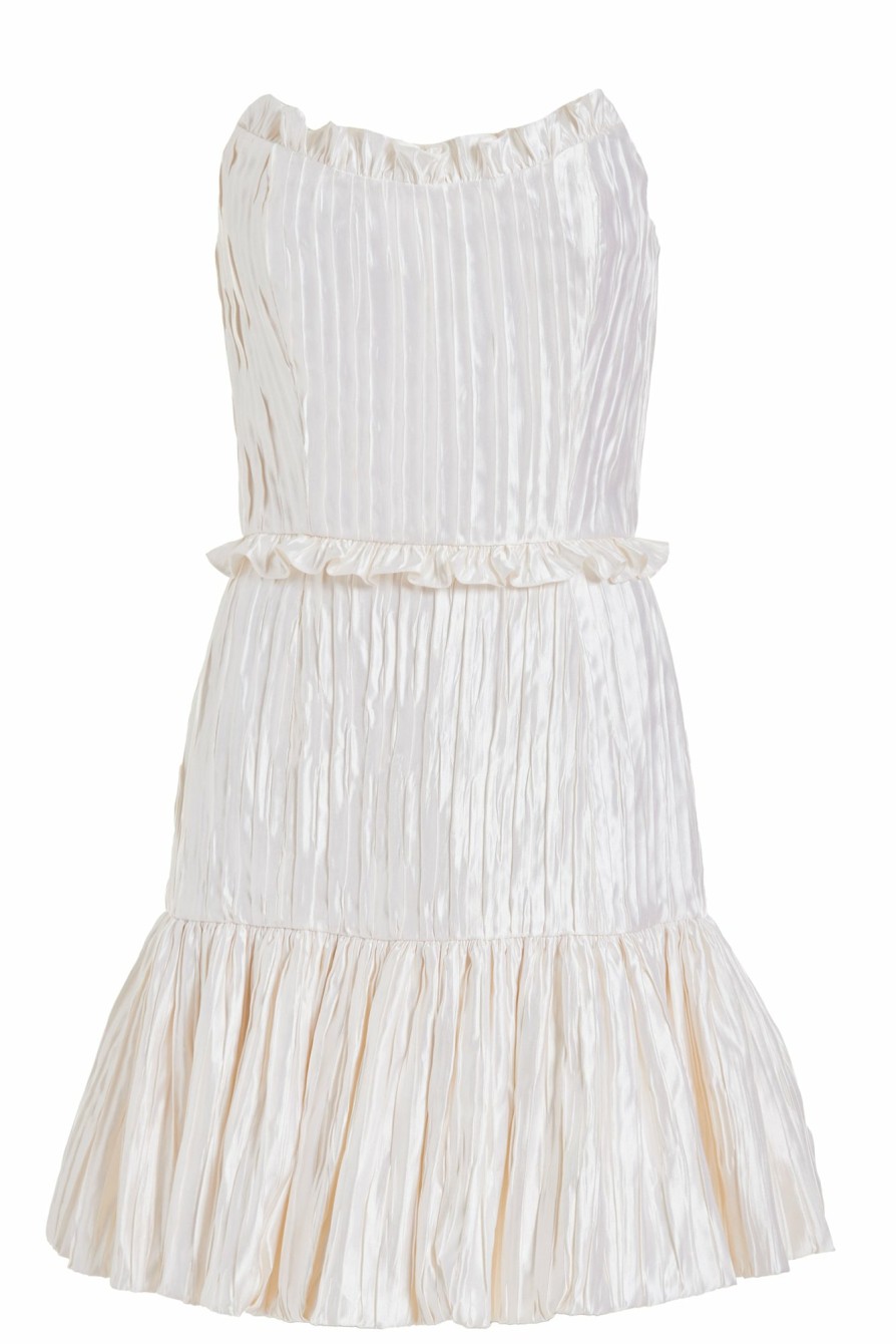 Bridal Markarian NYC | Hollis Pleated Ivory Silk Mini Dress