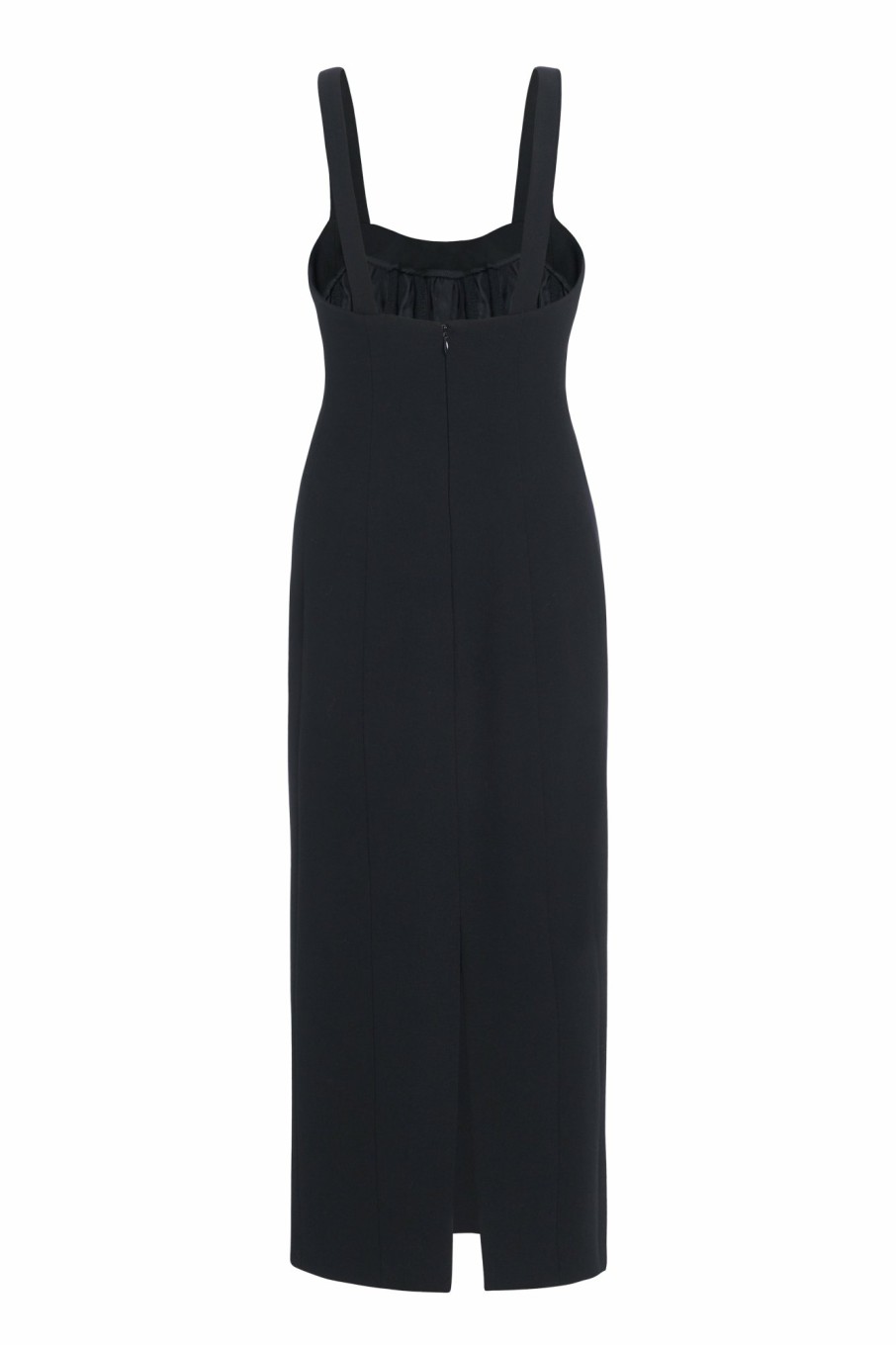 Clothing Markarian NYC | Sommer Black Wool Crepe Paneled Corset Midi Dress