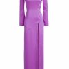 Clothing Markarian NYC | Frida Lilac Open Back Turtleneck Gown With Slit