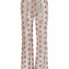 Clothing Markarian NYC | Ines Silver Sequin Floral High-Waisted Flare Pant