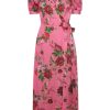 Clothing Markarian NYC | Marnie Pink Floral Short Sleeve Wrap Dress