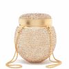 Accessories Markarian NYC | May White And Gold Crystal Round Clutch