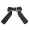 Accessories Markarian NYC | Black Moire Bow With Crystal Embellishments