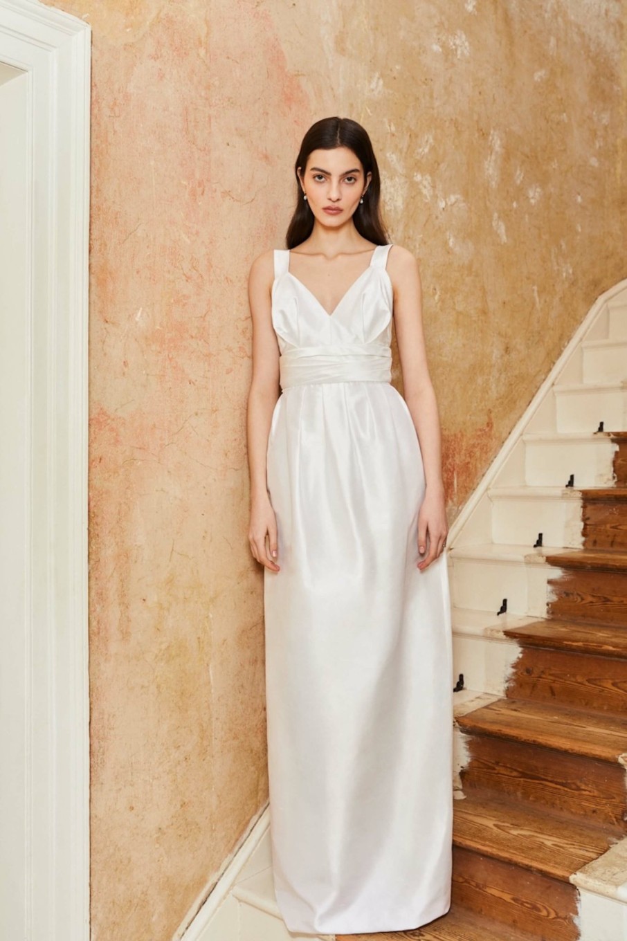 Bridal Markarian NYC | Hazel White Silk Tulip Column Gown