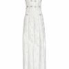 Bridal Markarian NYC | Sylvie White Silk Paneled Column Gown With Daisy Beading