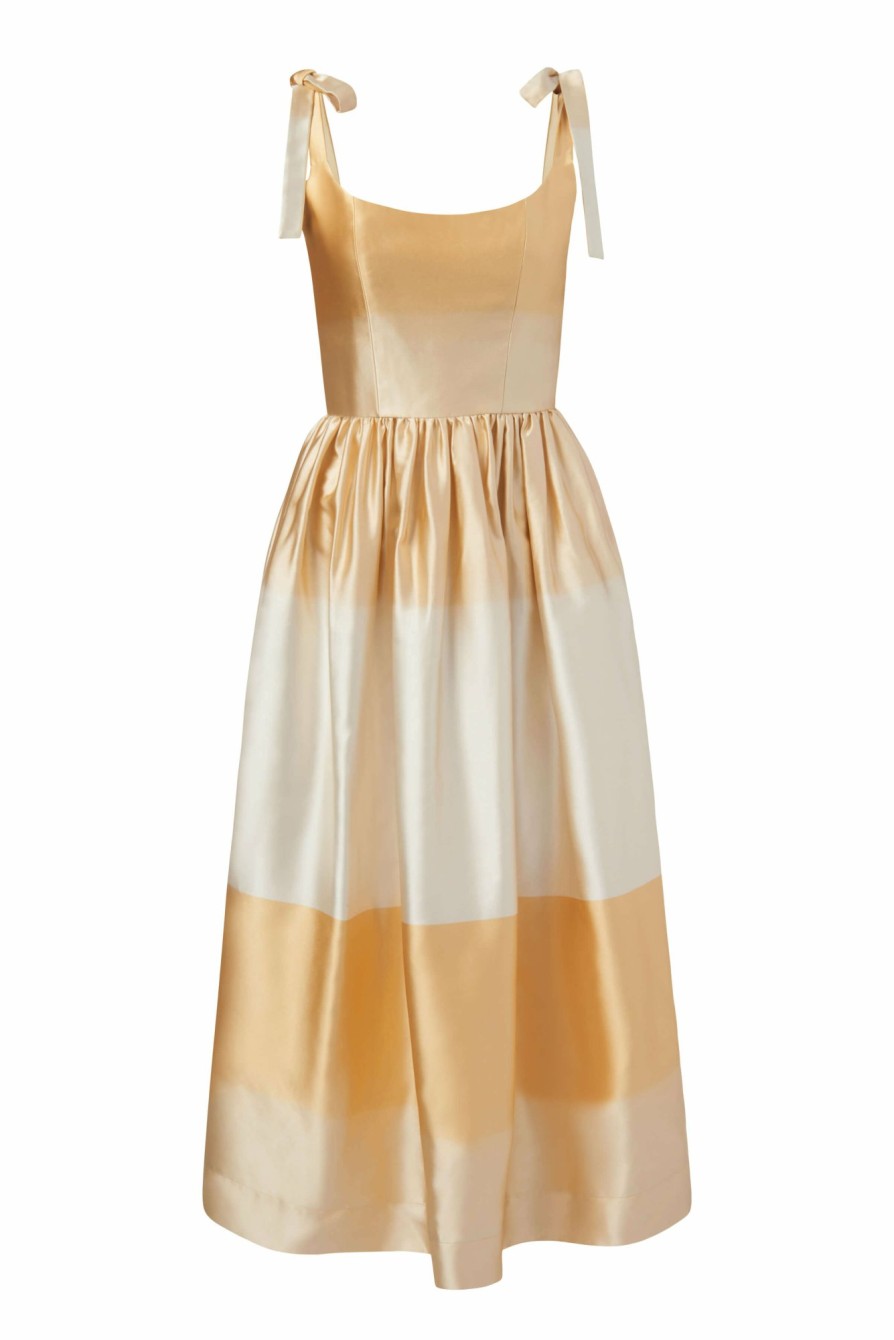 Clothing Markarian NYC | Apple Golden Ombre Dress With Tie Straps