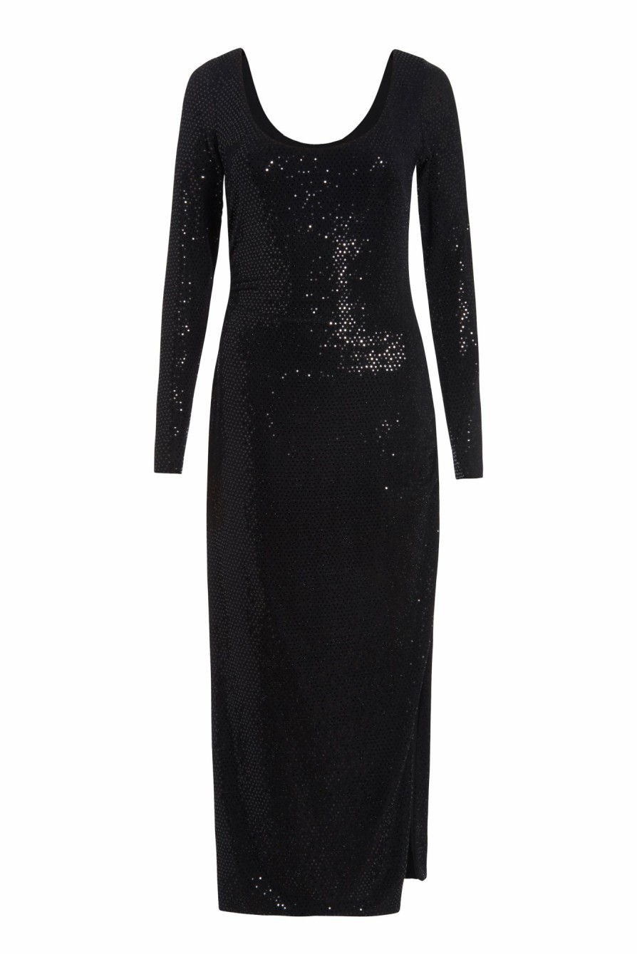 Clothing Markarian NYC | Jude Black Confetti Dot Long Sleeve Midi Dress