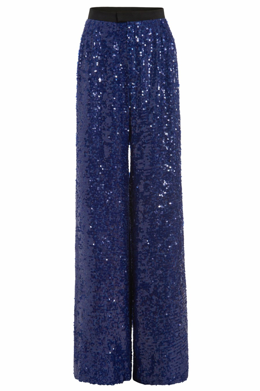 Clothing Markarian NYC | Auguste Cobalt Sequin Wide Leg Pant