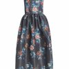 Clothing Markarian NYC | Apple Dark Floral Ikat Full Skirted Corset Dress