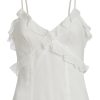 Clothing Markarian NYC | Isla Off White Crinkle Chiffon Ruffled Top