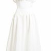 Bridal Markarian NYC | Demetra White Moire Midi Dress