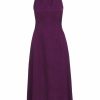 Clothing Markarian NYC | Lucille Magenta Woodcut Jacquard Halter Midi Dress