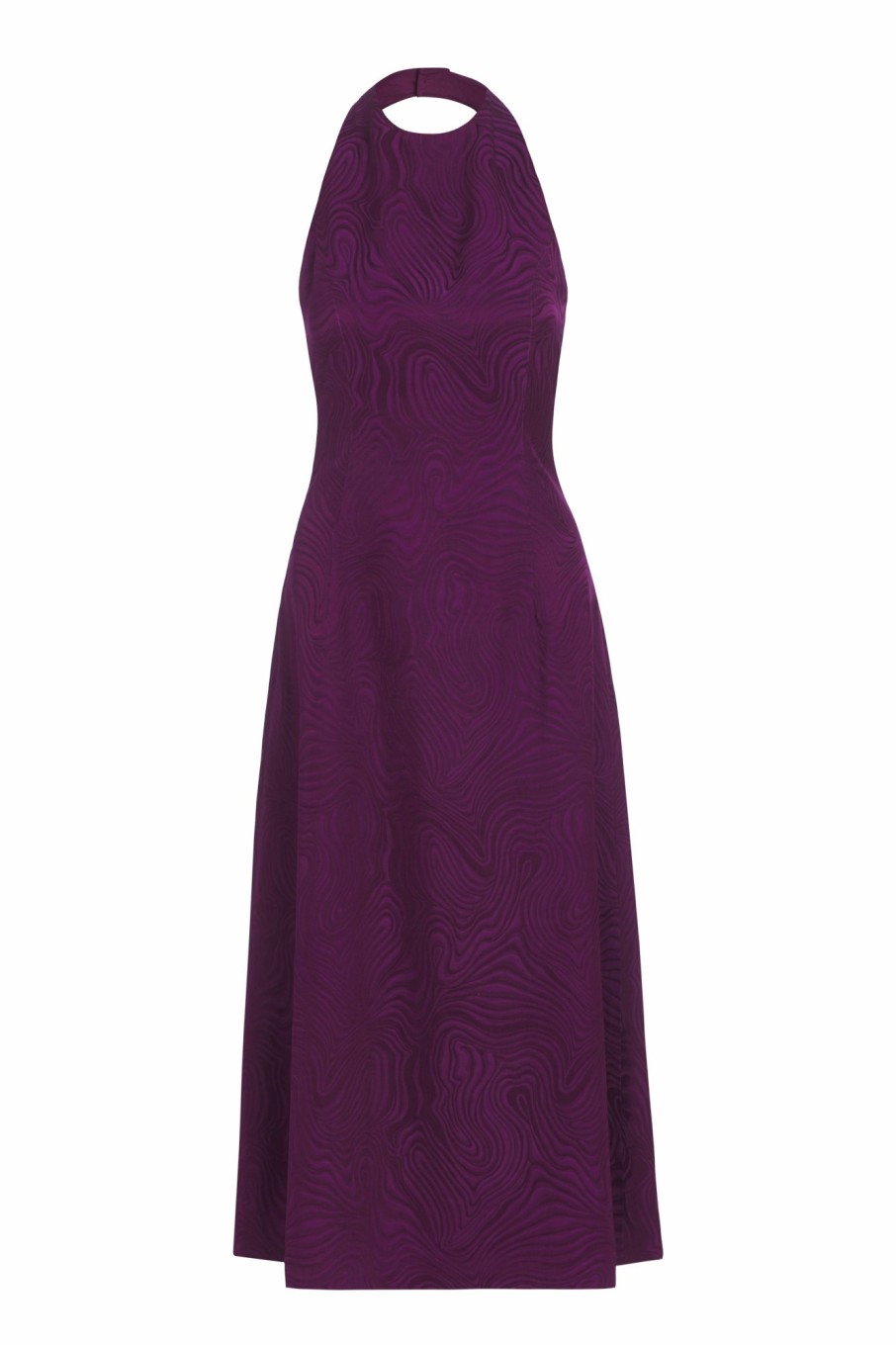 Clothing Markarian NYC | Lucille Magenta Woodcut Jacquard Halter Midi Dress