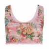 Clothing Markarian NYC | Clara Rose Tapestry Crop Top With Pink Micro Pleat