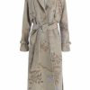 Clothing Markarian NYC | Clooney Neutral Floral Jacquard Raglan Coat With Tie Belt