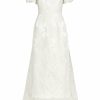 Bridal Markarian NYC | Audrey Puff Sleeve Fitted Midi Dress With Train