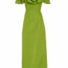 Clothing Markarian NYC | Etta Chartreuse Silk Faille Ruffle Gown