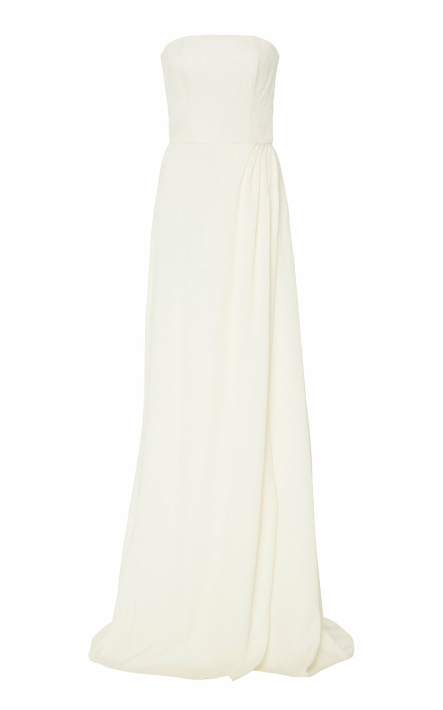 Bridal Markarian NYC | Bernini White Floral Jacquard Wrap Gown