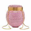 Accessories Markarian NYC | May Pink And Gold Crystal Round Clutch