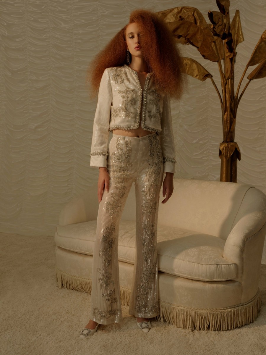 Bridal Markarian NYC | Ines Crystal-Trimmed Sequin Pants