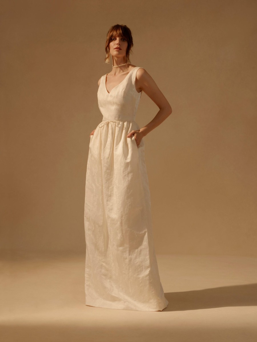 Bridal Markarian NYC | Alice Ivory Brocade Gown