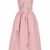 Clothing Markarian NYC | Le Coeur Shirred Pink Silk Faille Corset Dress With Crystal Embellishment