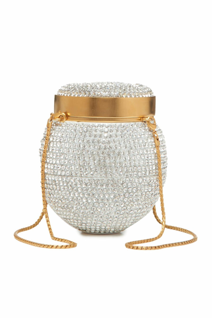 Accessories Markarian NYC | May Crystal And Gold Round Clutch