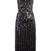 Clothing Markarian NYC | Rhonda Black Hand Beaded Mirror Satin Shift Dress