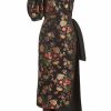 Clothing Markarian NYC | Drusa Black Floral Brocade One Shoulder Dress With Train