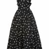 Clothing Markarian NYC | Belladonna Black Embroidered Pearl Cap Sleeve Dress With Bow Details