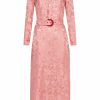 Accessories Markarian NYC | Arizona Dusty Pink Floral Long Sleeve Belted Midi Dress