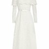 Bridal Markarian NYC | Vera White Lace Capelet Dress With Scalloped Hem