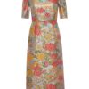 Clothing Markarian NYC | Gladys Floral Jacquard Short Sleeve Midi Dress