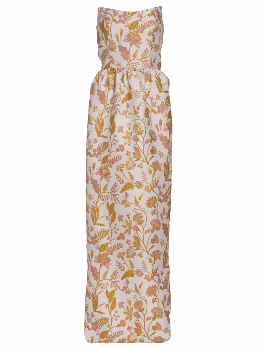 Clothing Markarian NYC | Evora Floral Brocade Strapless Gown