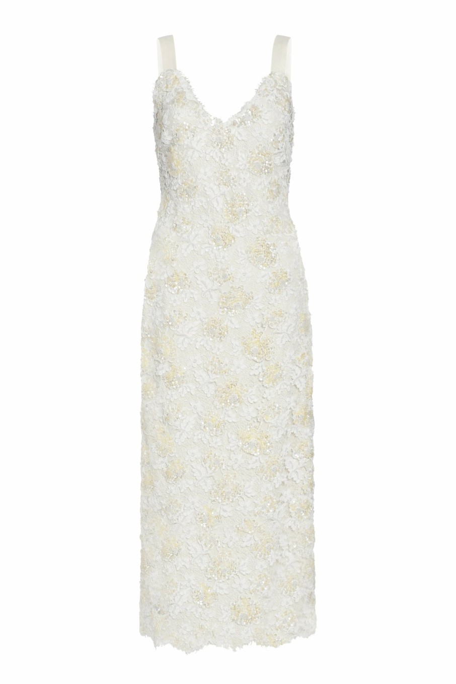 Clothing Markarian NYC | Bianca Beaded Lace Shift Dress With Side Slit