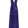 Clothing Markarian NYC | Eartha Cobalt Sequin Halter Gown