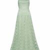 Clothing Markarian NYC | Sahara Green Crochet Lace Halter Neck Gown