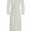 Clothing Markarian NYC | Phyllis Mint Chiffon Hand Beaded Blouson Sleeve Midi Dress