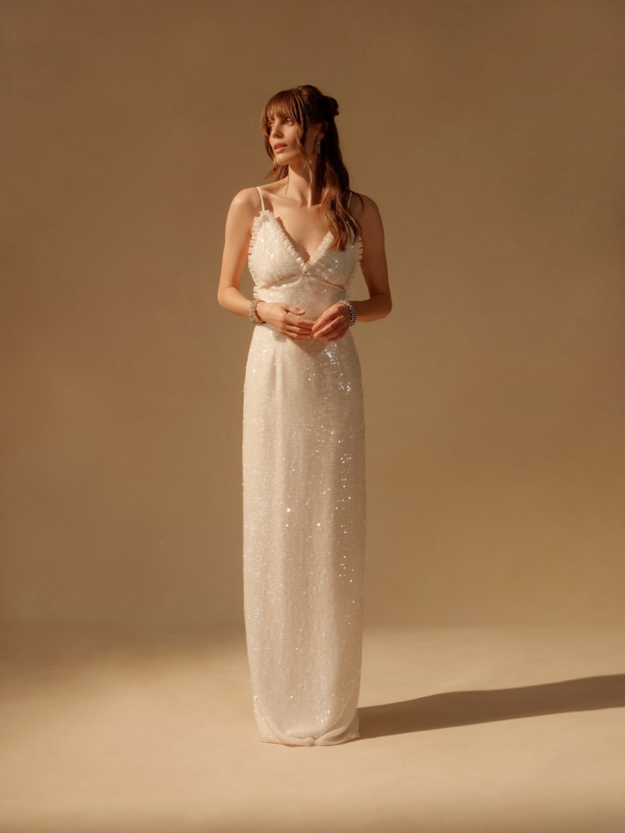 Bridal Markarian NYC | Isabel White Sequin Gown