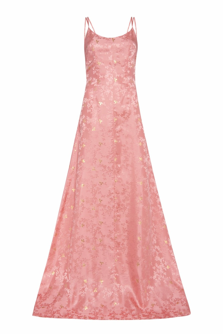 Clothing Markarian NYC | Phoenix Dusty Pink Floral Backless Gown