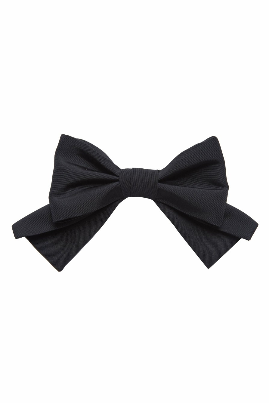 Accessories Markarian NYC | Toni Black Silk Faille Bow Barette