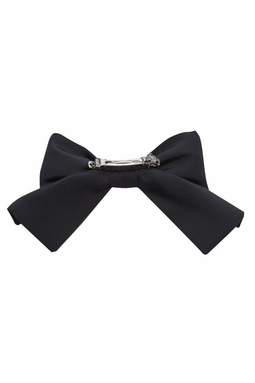 Accessories Markarian NYC | Toni Black Silk Faille Bow Barette