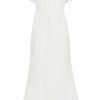 Bridal Markarian NYC | Maria White Silk Dress With Puff Sleeves