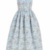 Clothing Markarian NYC | Apple Blue Ikat Floral Corset Dress