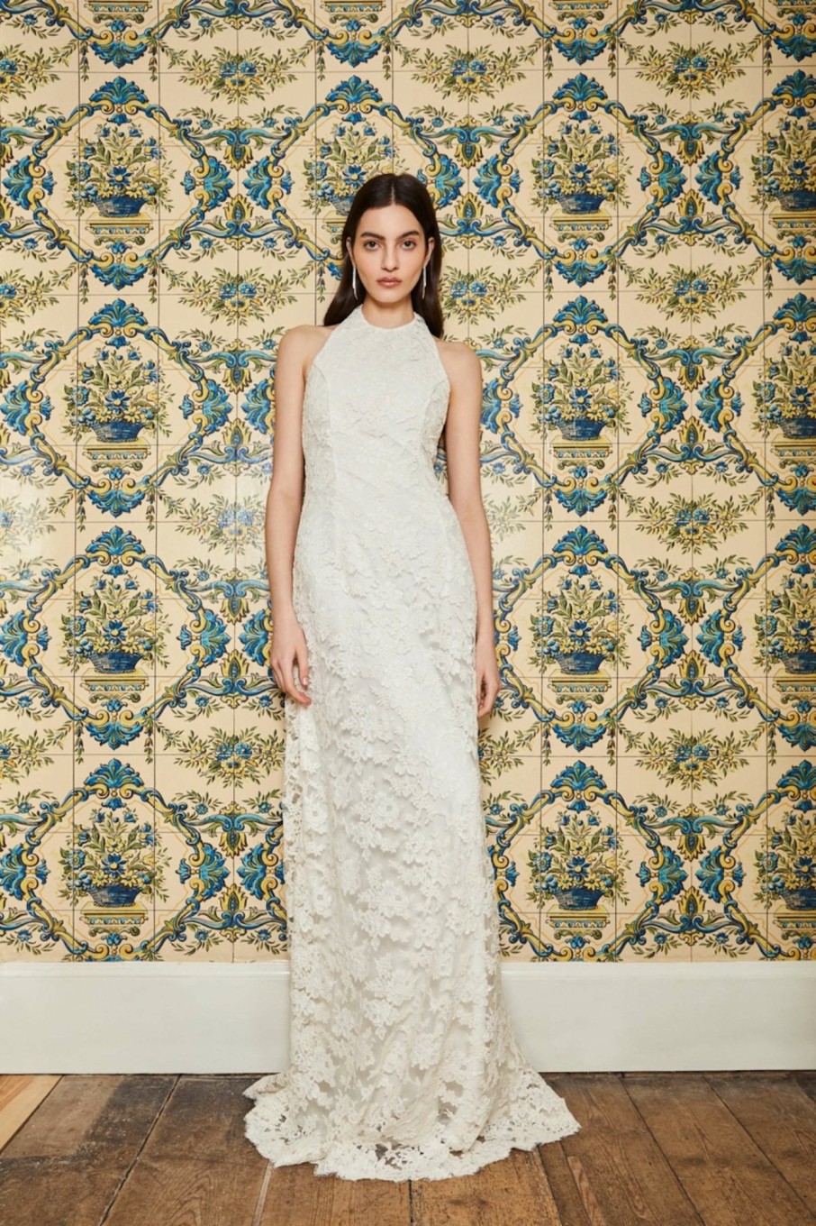 Bridal Markarian NYC | Sophia White Lace Halter Gown