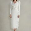 Bridal Markarian NYC | Artemis White Silk Dress With Feather Detailing