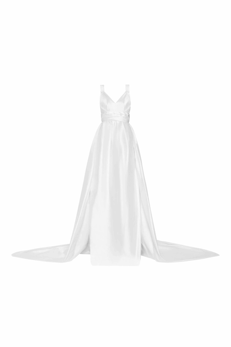 Bridal Markarian NYC | Hazel White Silk Tulip Column Gown With Train